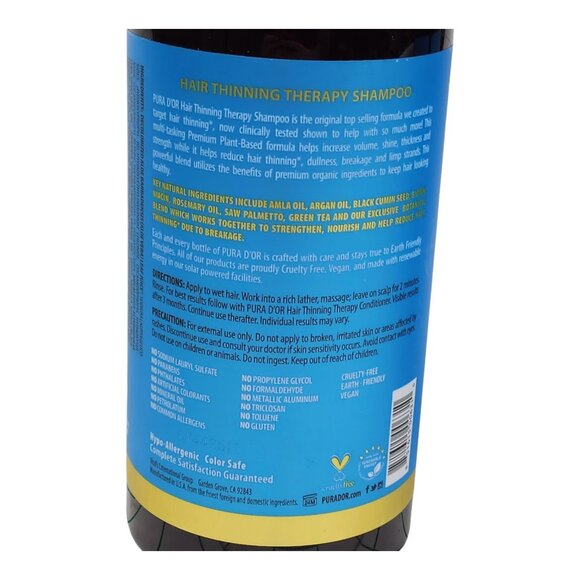 PURA D'OR Dor 2x LAVENDER VANILLA Hair Thinning Therapy Shampoo  JUMBO sz 24 oz - Picture 5 of 7
